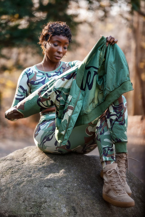 Abstract Camo Activewear Set