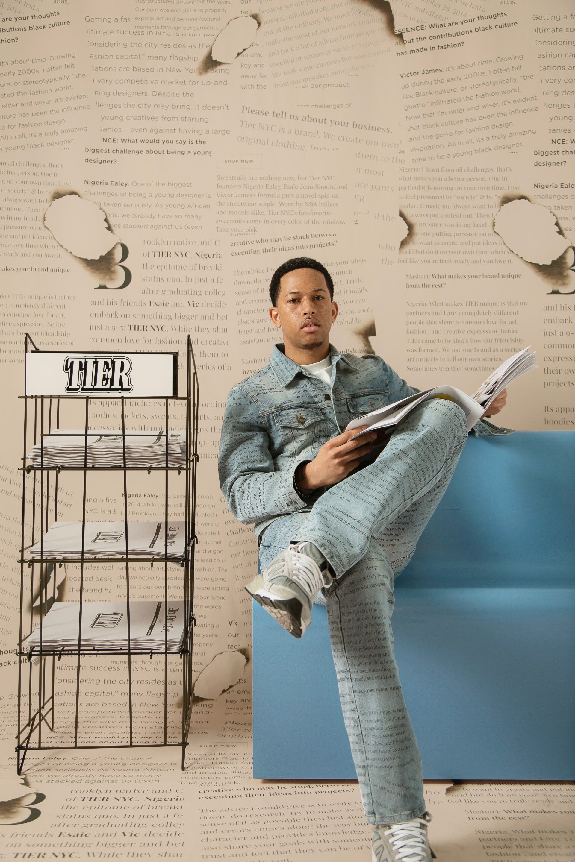 Washed Denim Article Jacket