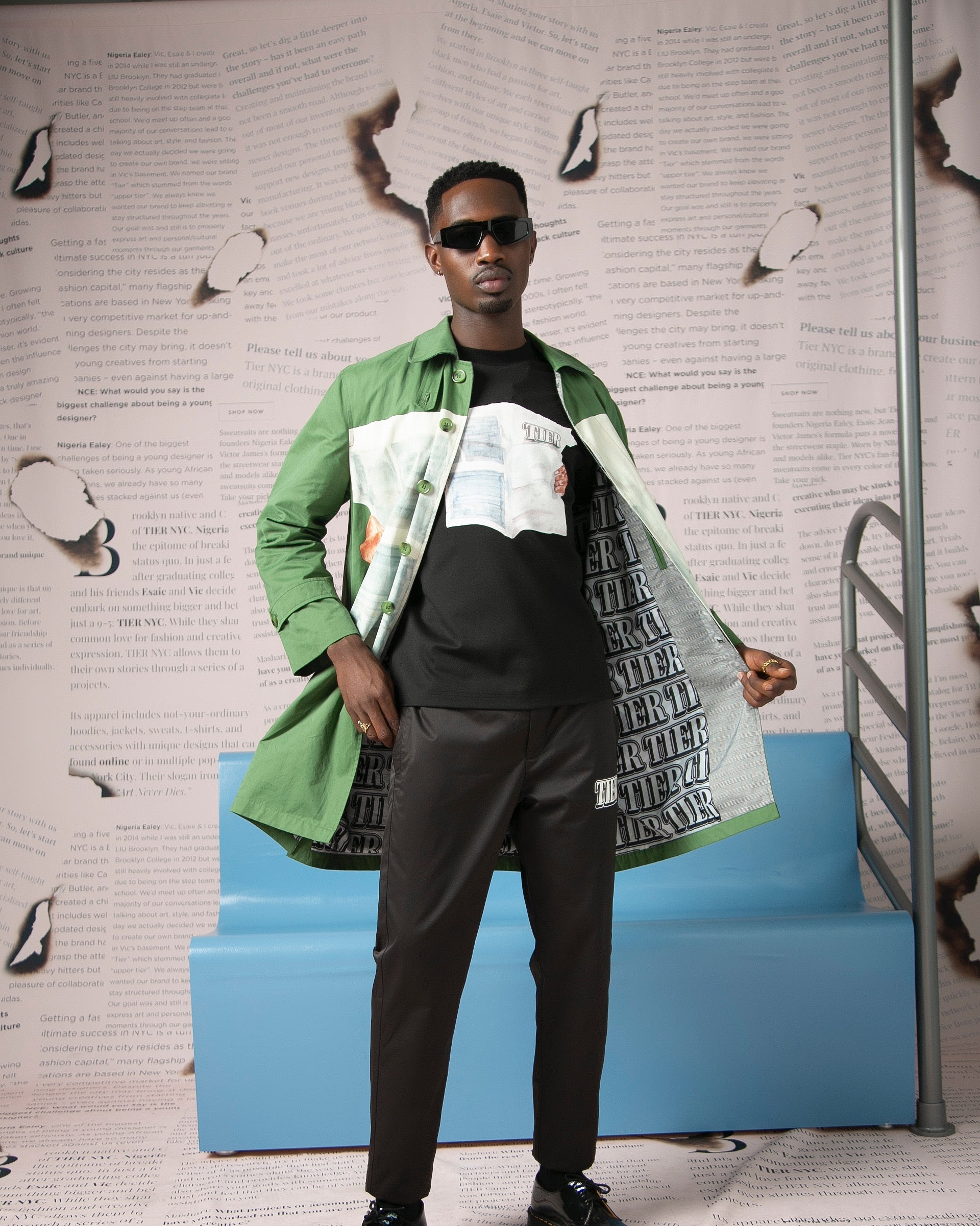 Old News Trench Coat