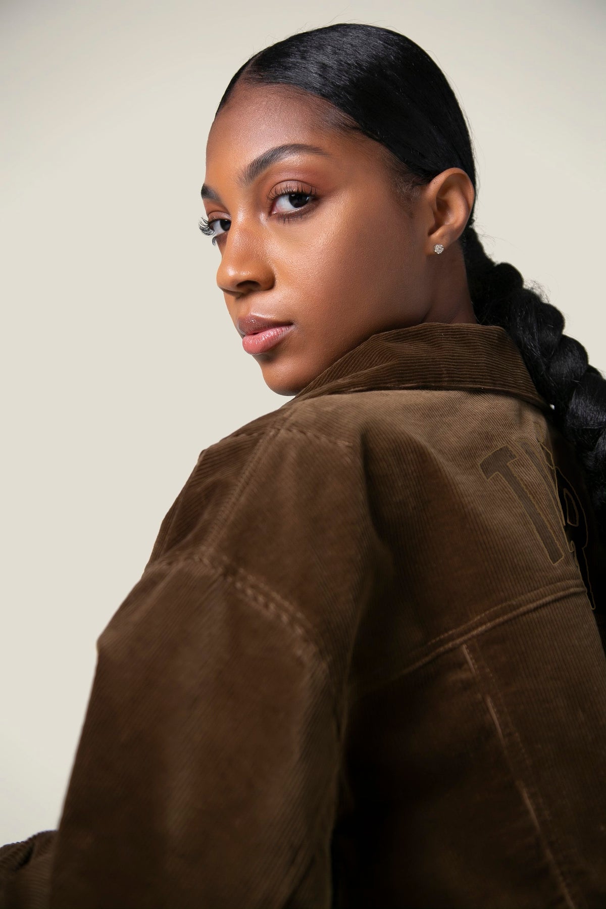Olive TIÉR Corduroy Cropped Jacket