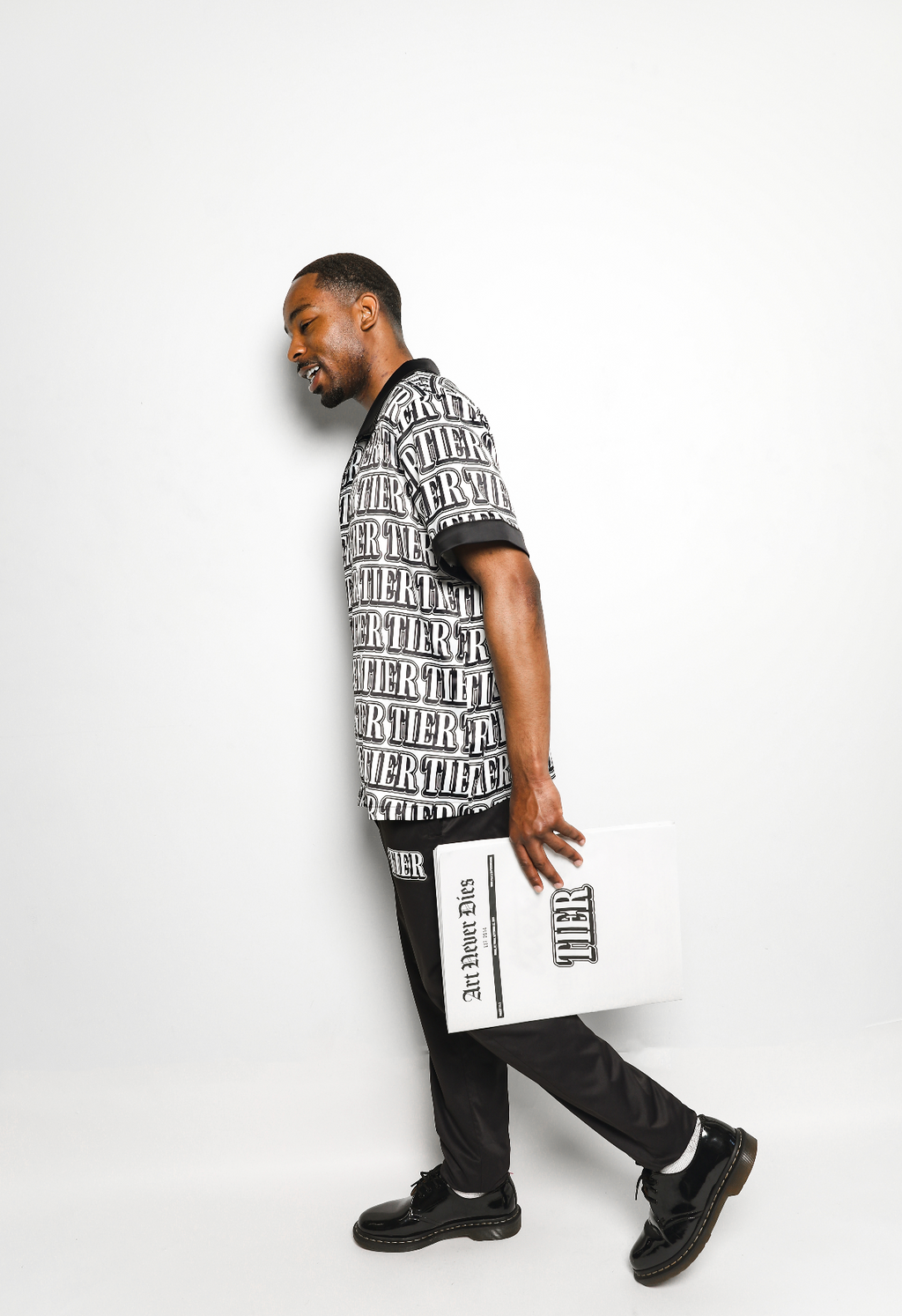 News Monogram Button Up