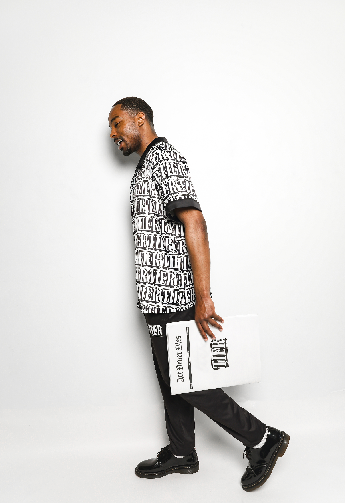 News Monogram Button Up