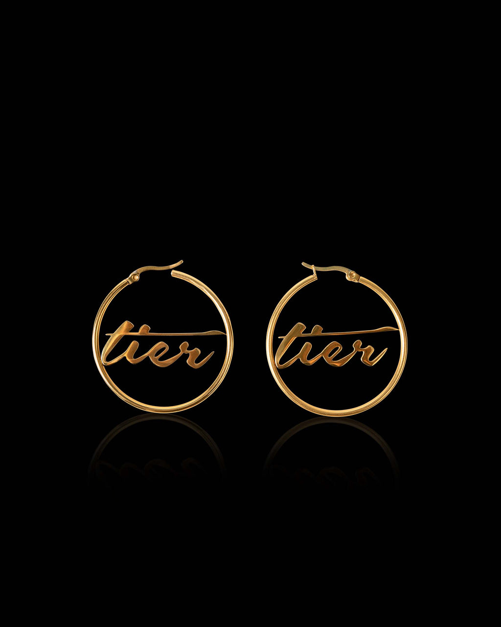 TIER Script Hoop Earrings